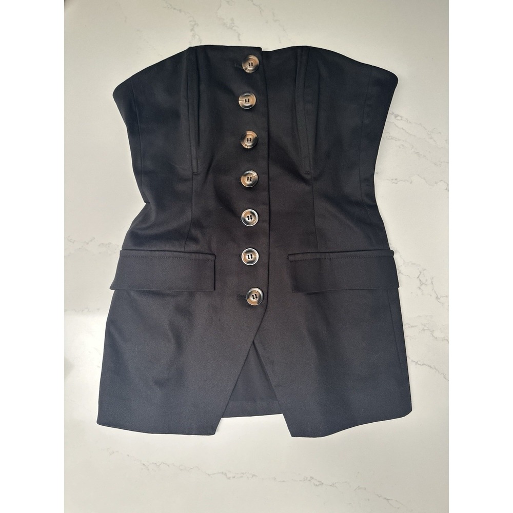 Favorite Daughter Strapless Button-Up Blouse Feminine Elevated Chic Casual